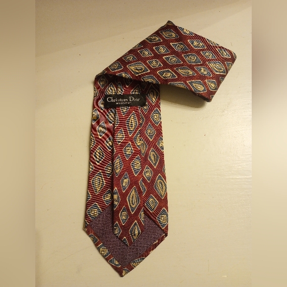 Christian Dior men's geometric print tie - Picture 4 of 5